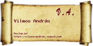 Vilmos András névjegykártya